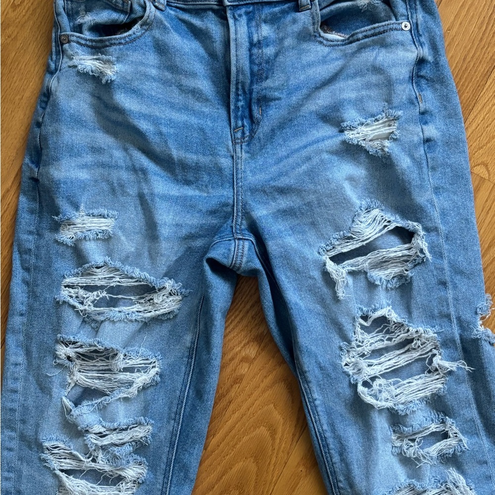 American Eagle Outfitters Light Blue Stretch Jeans 10 LONG - Picture 2 of 5